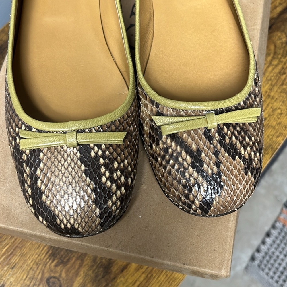 J. Crew Python Print Ballet Flats, Size 7 1/2 - image 7